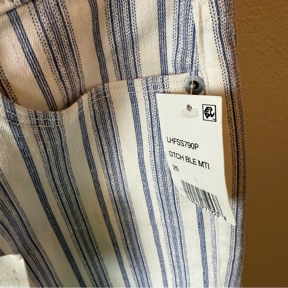 New FRAME Le High Flare Surfer Stripe High Waist Jeans Dutch Blue Multi NWT 25 - Picture 10 of 16